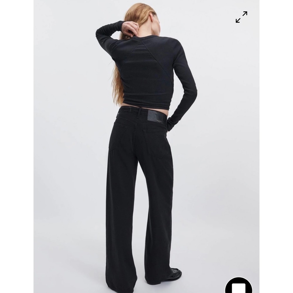 Rag & Bone Wide Leg The Logan Jeans Black Denim 28 - Picture 3 of 8